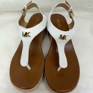 ❤️Michael Kors Laney wedge sandals,white, size 5.5,excellent used condition